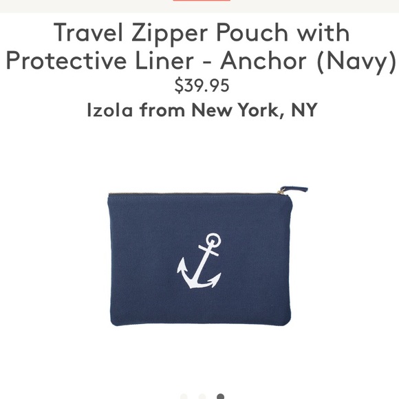 IZOLA Handbags - Anchor Zipper Pouch